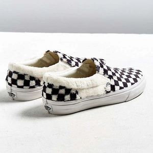 Vans Sherpa fuzzy checkerboard slip-on shoe